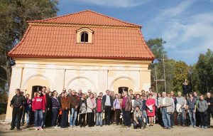 Šiuo metu restauruojamų oficinos ir oranžerijos pažangos pristatymo renginys / VŠĮ Europos parkas nuotr.